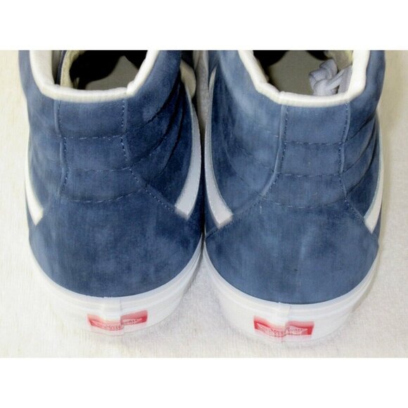 Vans Men's Sk8-Hi Pig Suede Vintage Indigo Blue White Skate shoes Size 13 NIB - Picture 5 of 5